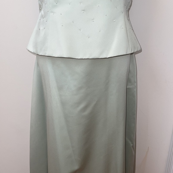 Two Piece Bridesmaid Prom Party Beaded Dress - Picture 6 of 16